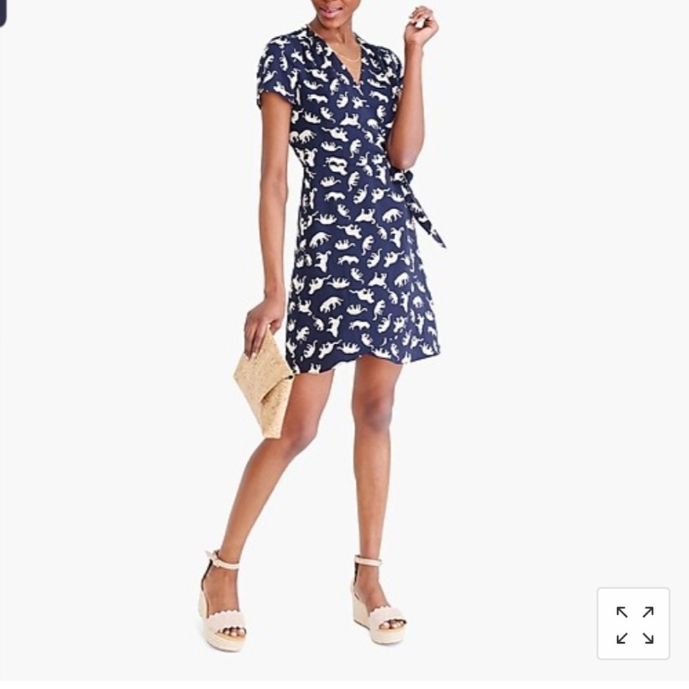 J. Crew Leopard wrap dress, size 6